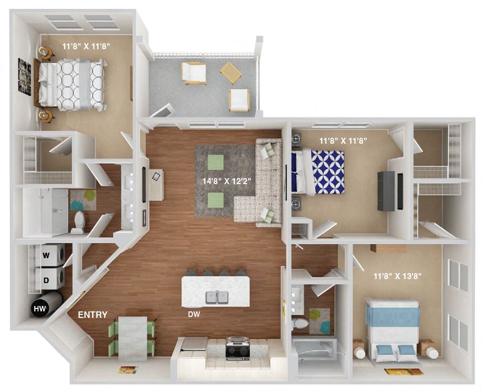3 Bedroom Floor Plan